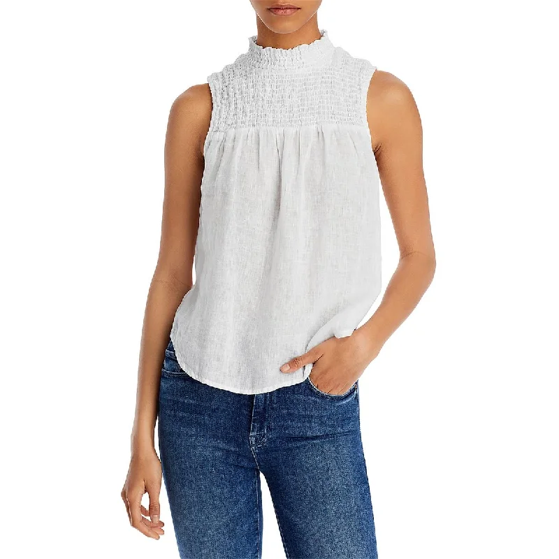 Bella Dahl Womens Smocked Linen Blouse Popular unclassified dresses