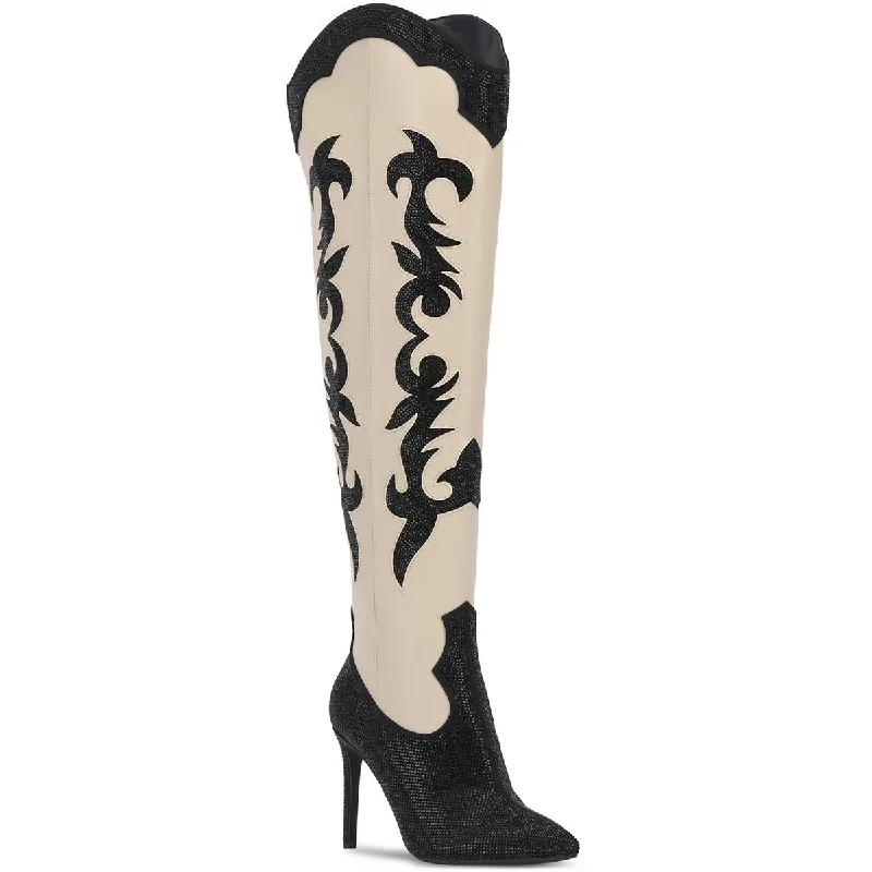 INC Womens Iresa Embellished Faux Leather Cowboy, Western Boots Corset unclassified dresses