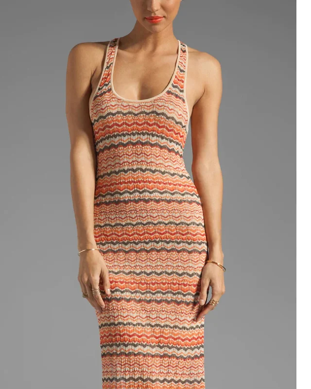 Chevron Stripe Maxi Dress Open-back unclassified dresses