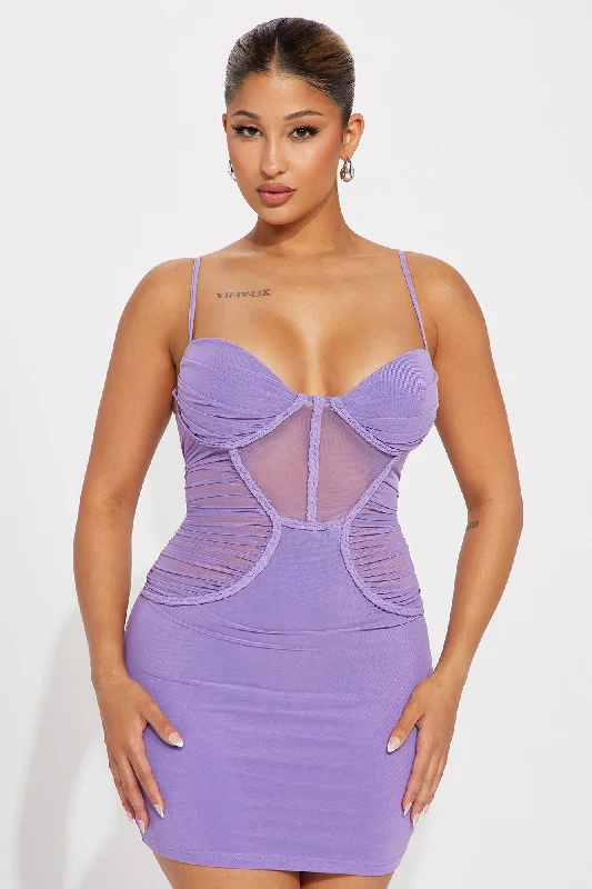 Dakota Mesh Mini Dress - Purple