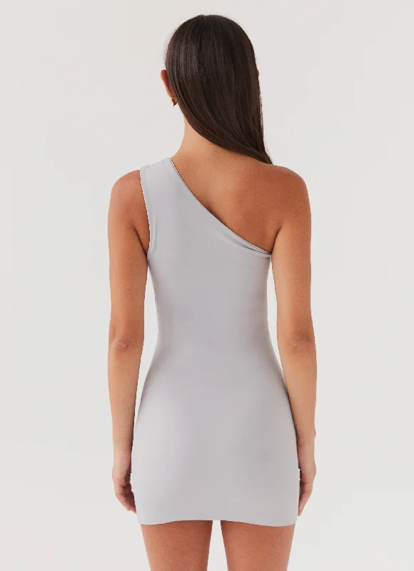 Irridessa One Shoulder Mini Dress - Mist