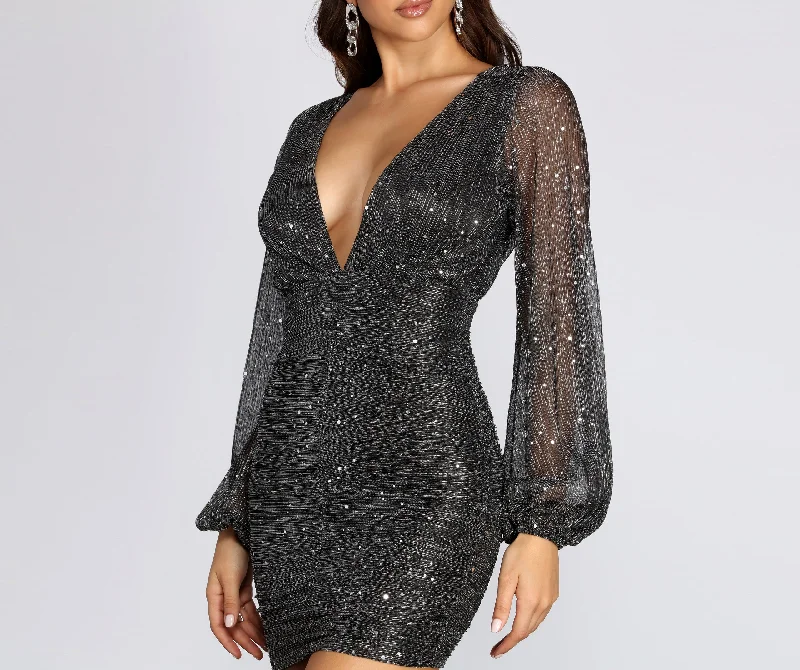 Kayden Sequin Glitter Party Dress