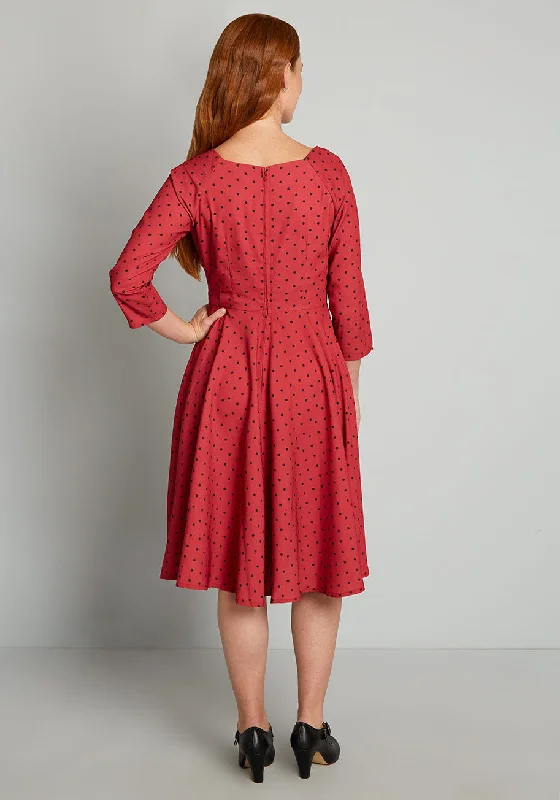 Smoking Hot In Polka Dot Swing Dress