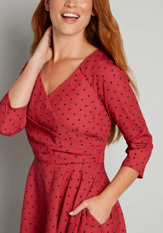 Smoking Hot In Polka Dot Swing Dress