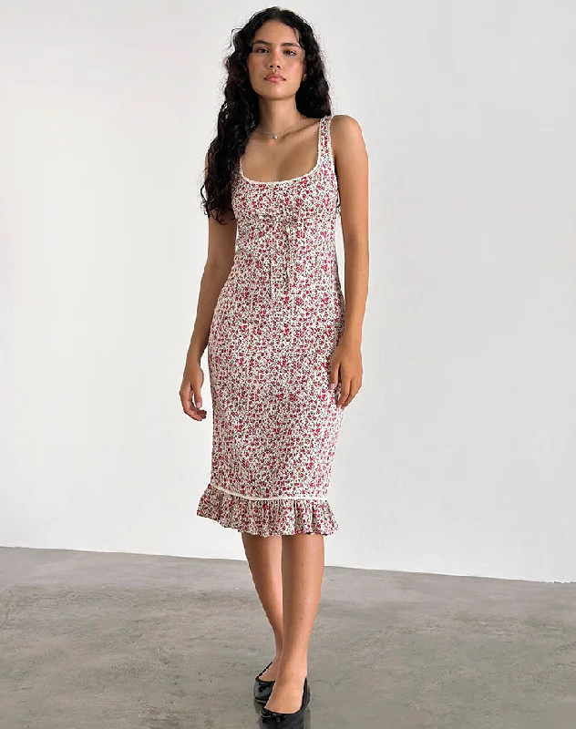 Bila Midi Dress in Pretty Ditsy