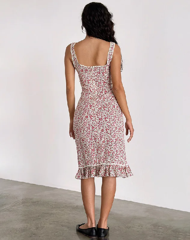 Bila Midi Dress in Pretty Ditsy