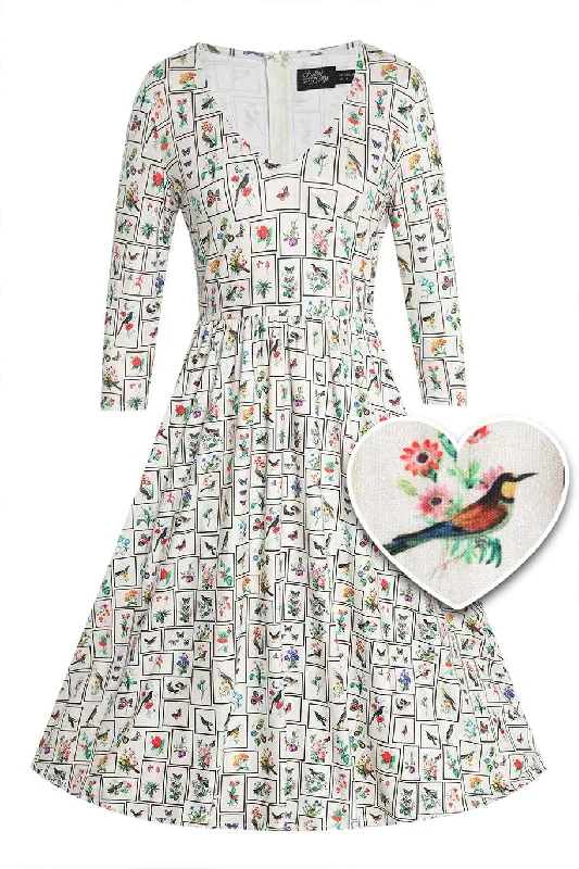 Billie Botanical & Bird Flared Dress