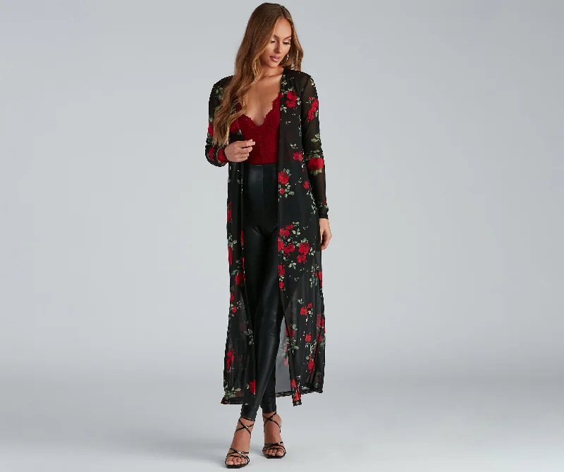 Blooming Beauty Floral Print Duster