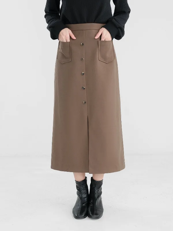 Valkyrie Buttoned Midi Skirt*