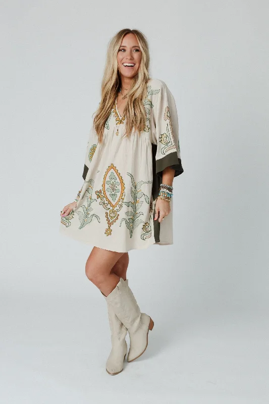 Chateau Chic Babydoll Tunic Dress - Sage