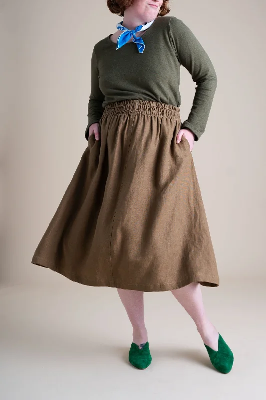 Evening Midi Skirt in Tea