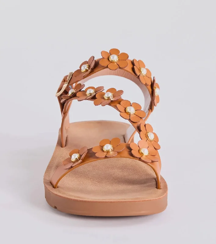 Floral Cutie Strappy Faux Leather Sandals