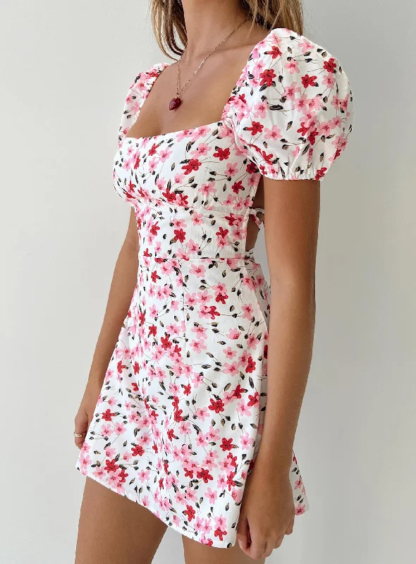 Havena Mini Dress White / Floral