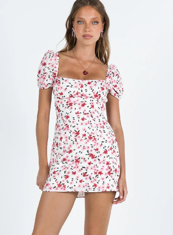 Havena Mini Dress White / Floral