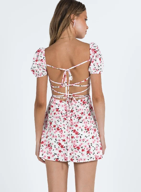 Havena Mini Dress White / Floral