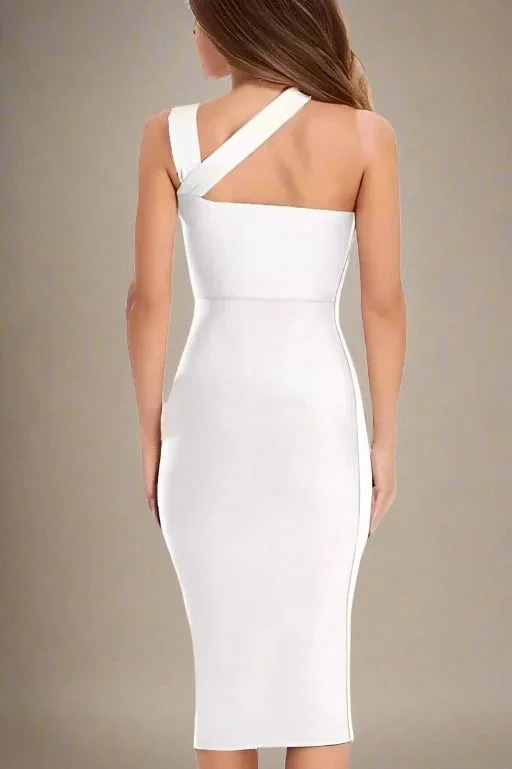 Molly Bandage Midi Dress - Pearl White