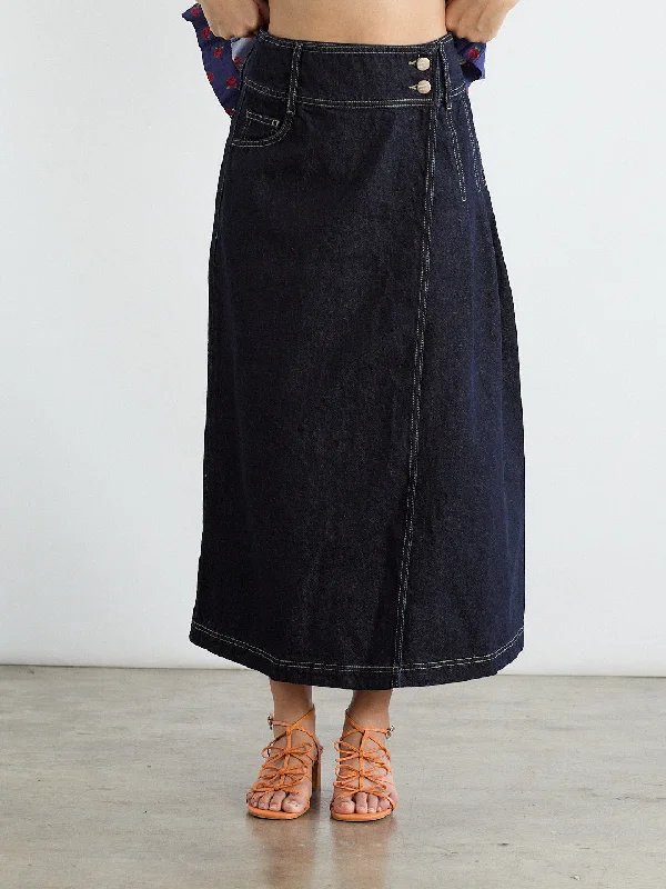 Raye Denim Skirt - Dark Indigo