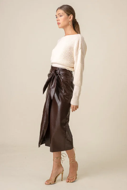 Safia Midi Skirt Chocolate