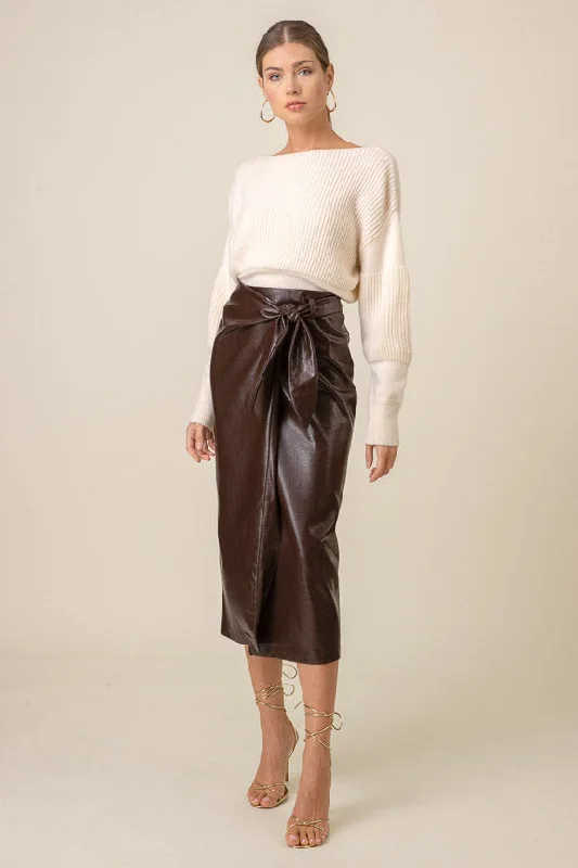 Safia Midi Skirt Chocolate