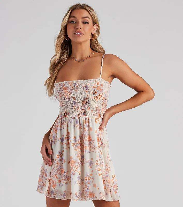 Shift In Seasons Floral Skater Dress