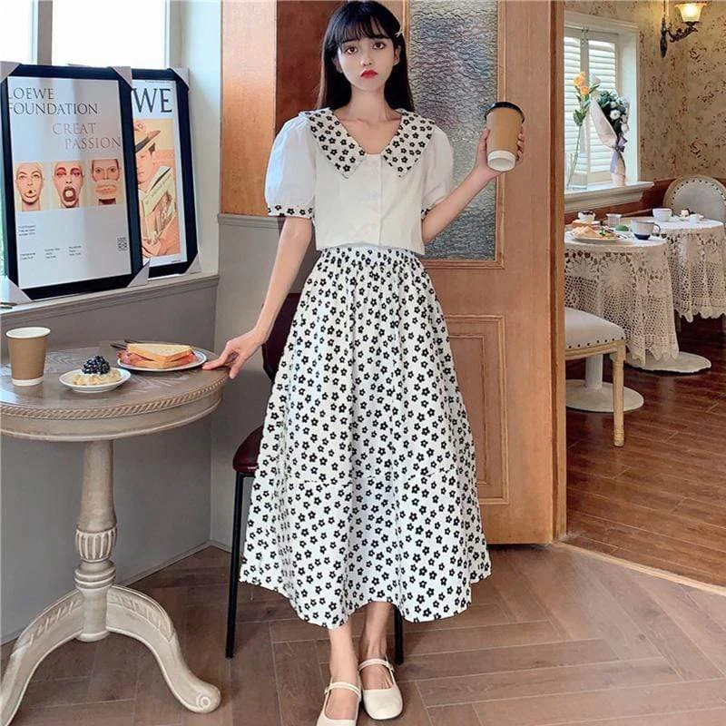 Women's Cute High-waisted Flower Printed Skirts