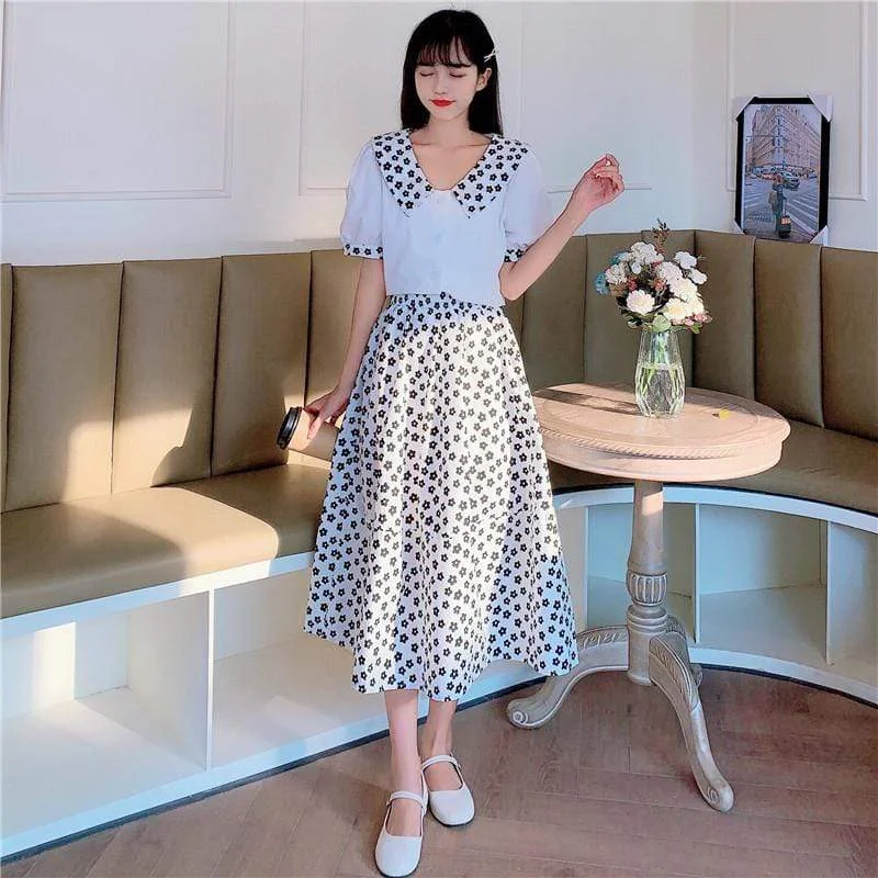 Women's Cute High-waisted Flower Printed Skirts