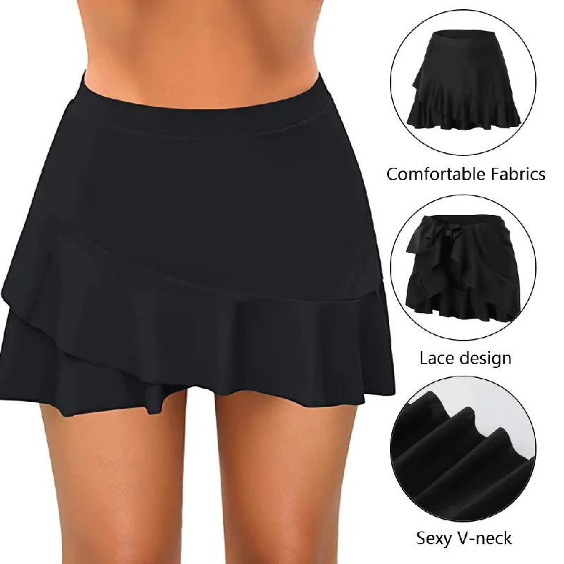 Znbbw New Swim Skirt Women High Waisted Bikini Bottom Swimsuits Tankini Skirt With Panty Brazilian Swimwear Bottom Swimwear Pants