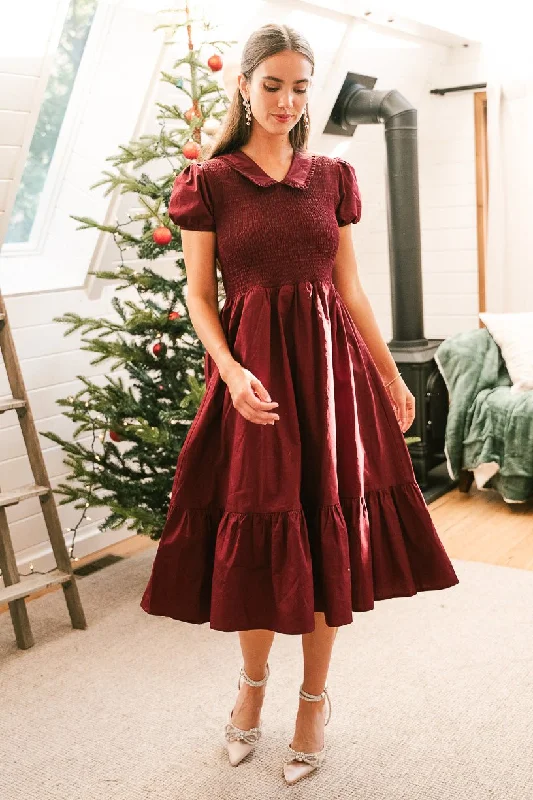 Addie Dress in Wine - FINAL SALE