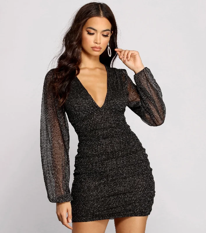 All About The Glitz Mesh Mini Dress