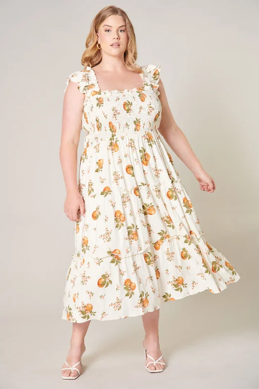 Arancia Bayshore Smocked Bodice Midi Dress Curve