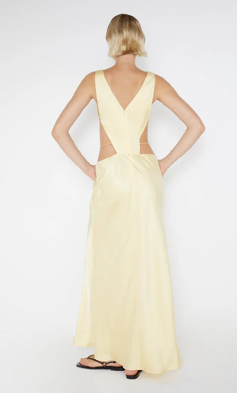 AGATHE DIAMOND DRESS - BUTTER YELLOW