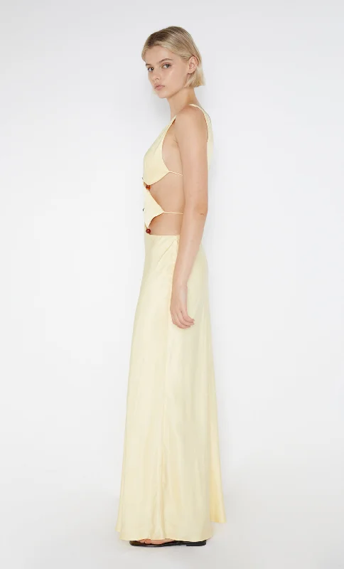 AGATHE DIAMOND DRESS - BUTTER YELLOW