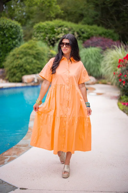 Choosing Happiness Cantaloupe Midi Dress