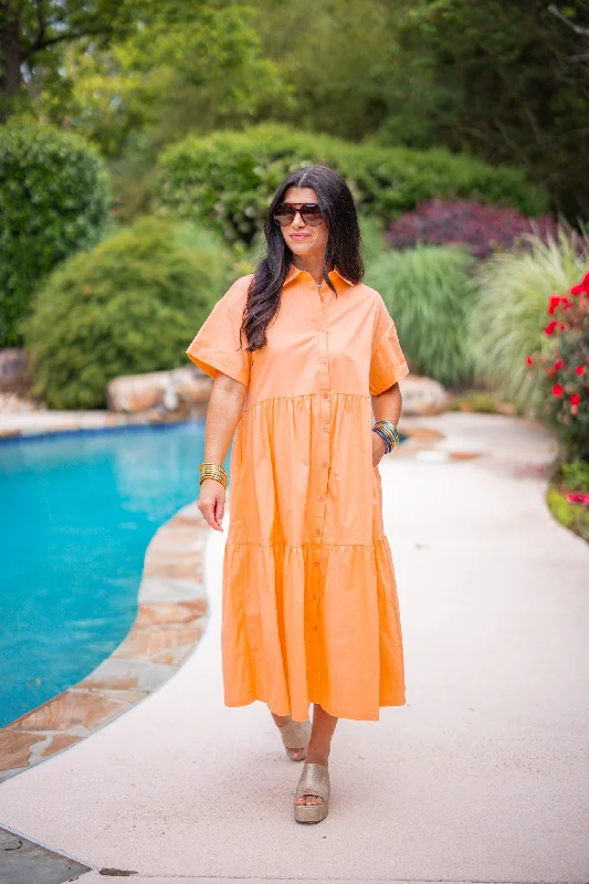 Choosing Happiness Cantaloupe Midi Dress