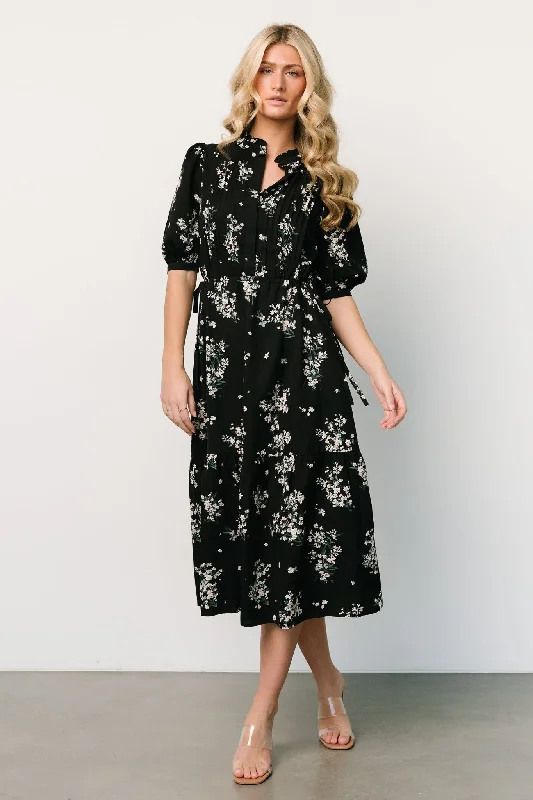 Edinburgh Maxi Dress | Black Floral