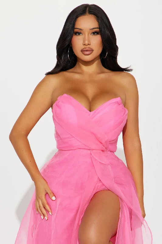 Evelyn Taffeta Gown - Hot Pink