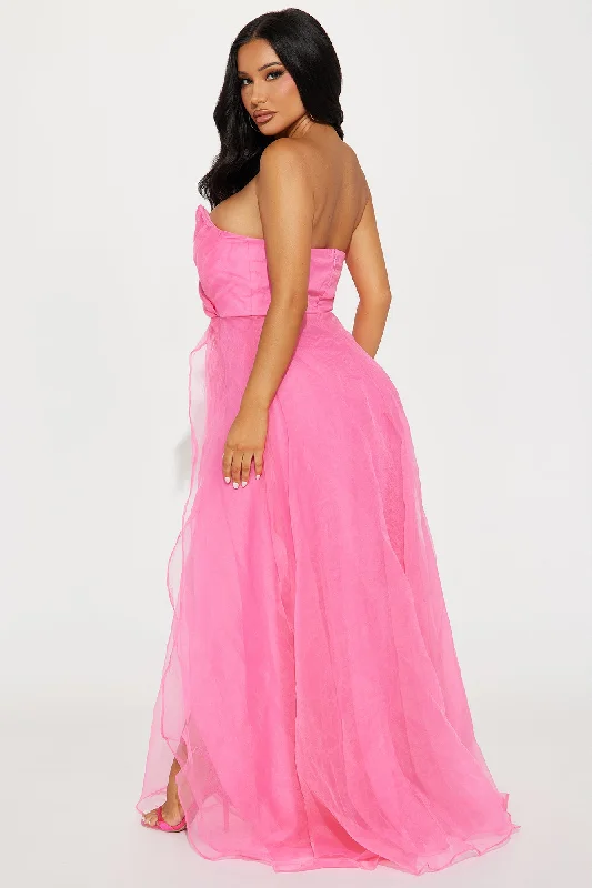 Evelyn Taffeta Gown - Hot Pink