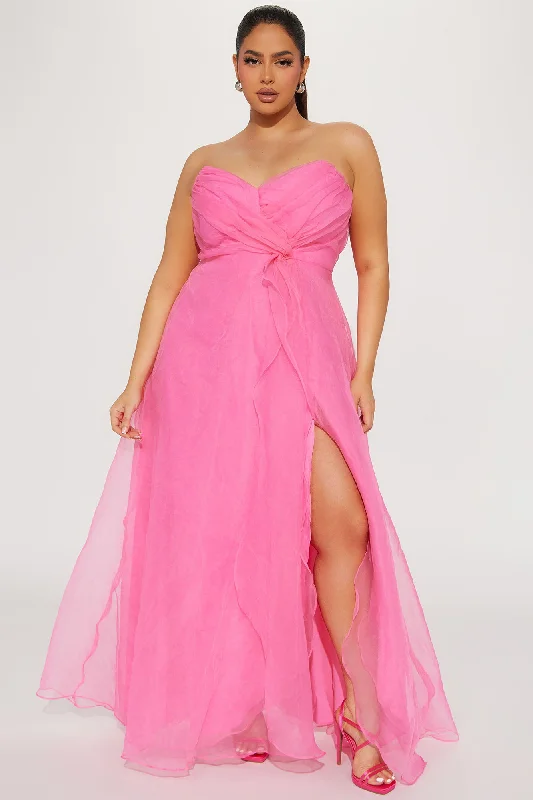 Evelyn Taffeta Gown - Hot Pink