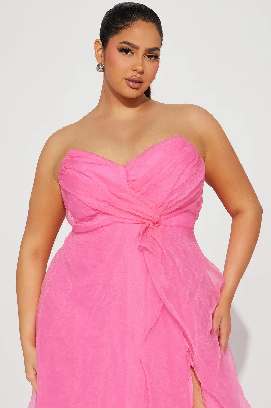 Evelyn Taffeta Gown - Hot Pink