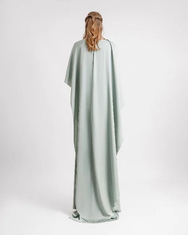 Asymmetrical Sleeve Cape-Like Dress