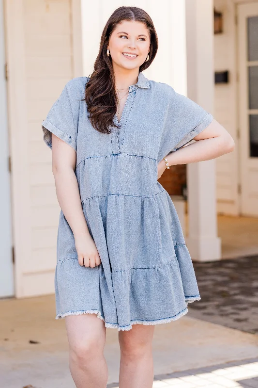 Everything Counts Dress, Denim