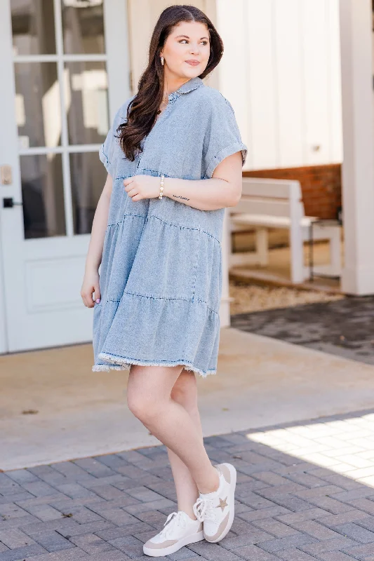 Everything Counts Dress, Denim