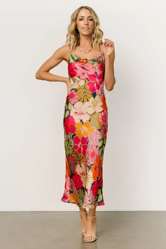 Kala Slip Midi Dress | Pink Multi Floral