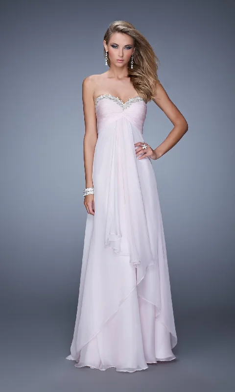 Tiered-Skirt La Femme Chiffon Prom Dress 21374