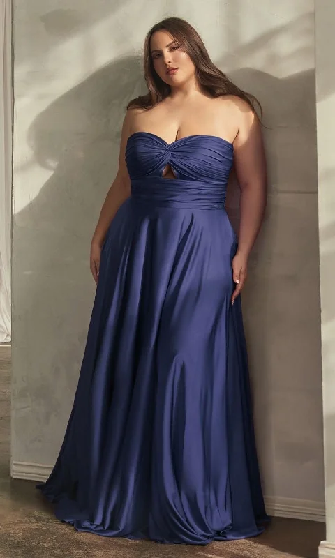 Plus-Size Strapless Sweetheart Prom Dress 7496C