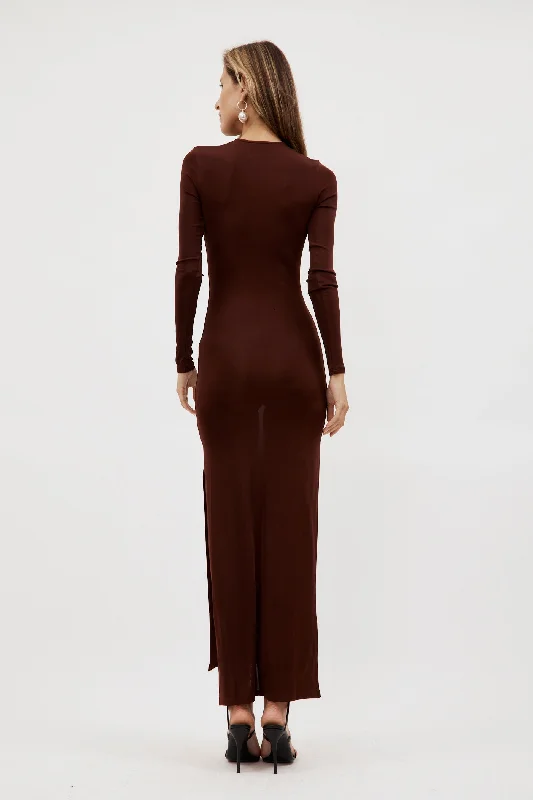 Long Helios Brown Dress