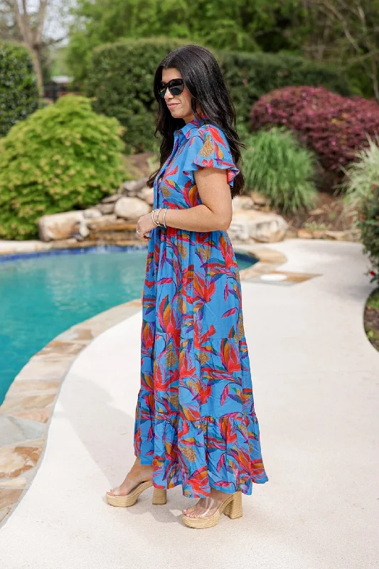 Briton Court Blu Danube Maxi Frenchi Dress