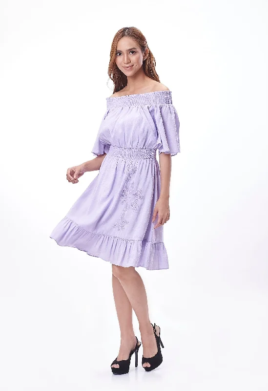 Off-Shoulder Embroided Dress