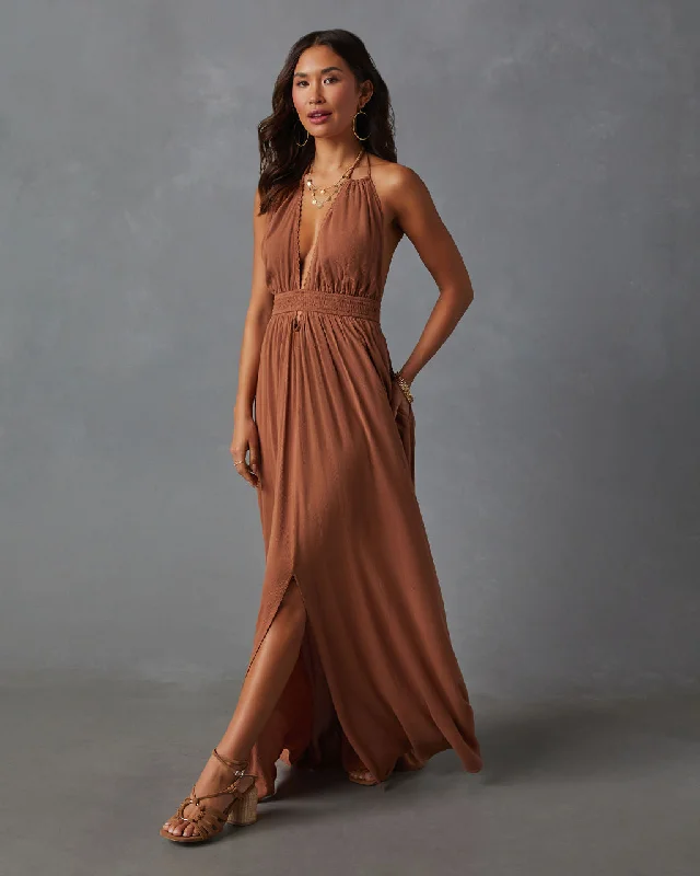 Oriana Pocketed Rope Trim Maxi Dress