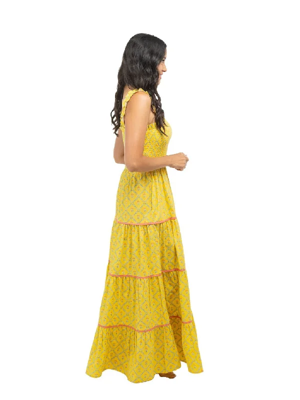 Page Maxi Dress | Marigold Trellis